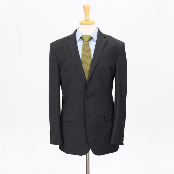 Jos. A. Bank 42L Gray Solid 2-Button Sport Coat Blazer Jacket P624